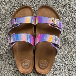 Wonder Nation Holographic Double Strap Sandals